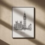 Big Ben Line Art Poster