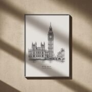 Big Ben Line Art Poster