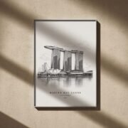 Marina Bay Sands Line Art Poster