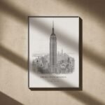 Empire State Building Line Art Poster