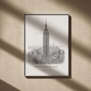 Empire State Building Line Art Poster
