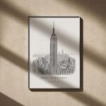 Empire State Building Line Art Poster