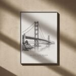 Golden Gate Bridge Line Art Poster