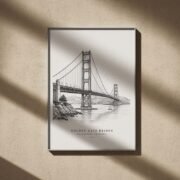 Golden Gate Bridge Line Art Poster