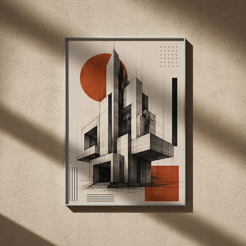Architecture & Buildings 02 Geometric Architecture Wall Art - Image 1