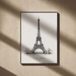 Eiffel Tower Line Art Poster