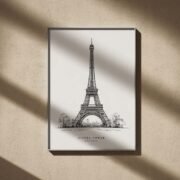 Eiffel Tower Line Art Poster