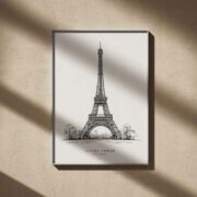 Eiffel Tower Line Art Poster
