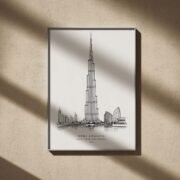 Burj Khalifa Line Art Poster