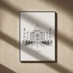 Taj Mahal Line Art Poster