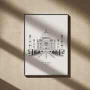 Taj Mahal Line Art Poster