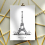 Eiffel Tower Line Art Poster - Image 3