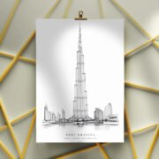 Burj Khalifa Line Art Poster - Image 3