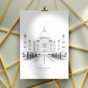 Taj Mahal Line Art Poster - Image 3