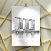 Marina Bay Sands Line Art Poster - Image 3