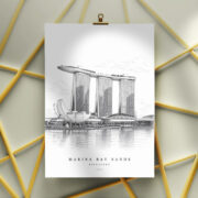 Marina Bay Sands Line Art Poster - Image 3