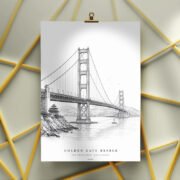 Golden Gate Bridge Line Art Poster - Image 3