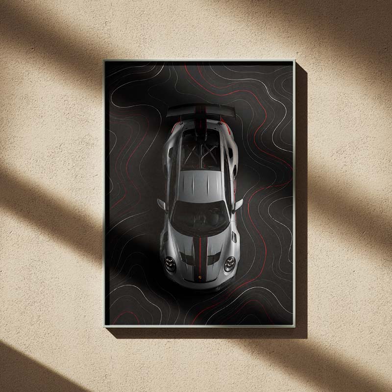 Cars & Automotive 5 Dark Topographic Silver GT3RS - Image 1