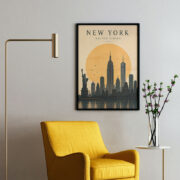 New York Golden Skyline Poster - Image 2