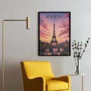 Paris Sunset Skyline Poster - Image 2