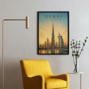 Dubai Golden Skyline Poster - Image 2