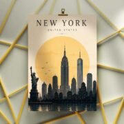 New York Golden Skyline Poster - Image 3