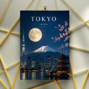 Tokyo Moonlit Skyline Poster - Image 3