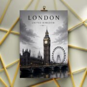 London Moody Skyline Poster - Image 3