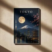 Tokyo Moonlit Skyline Poster