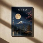 Tokyo Moonlit Skyline Poster