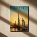 Dubai Golden Skyline Poster