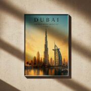 Dubai Golden Skyline Poster