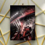 Ferrari F1 Night Drift Action Wall Poster - Image 3