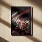 Ferrari F1 Night Drift Action Wall Poster