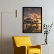 Private Jet Sunset View Art Print - Image 2