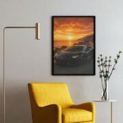 Supercar Coastal Sunset Drive Art Print - Image 2