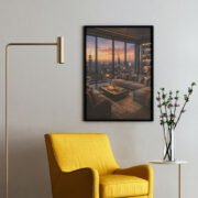 New York Penthouse Skyline Night Art Print - Image 2