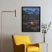 Mountain Cabin Evening Retreat Art Print - Image 2