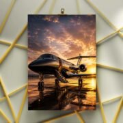 Private Jet Sunset View Art Print - Image 3