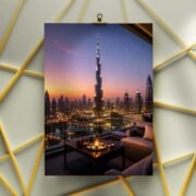 Dubai Skyline Evening City View Art Print - Image 3