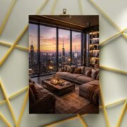New York Penthouse Skyline Night Art Print - Image 3