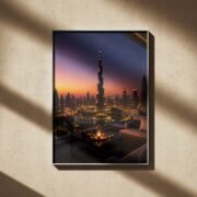 Dubai Skyline Evening City View Art Print