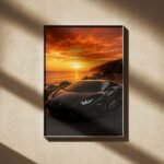 Supercar Coastal Sunset Drive Art Print