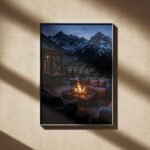 Mountain Cabin Evening Retreat Art Print