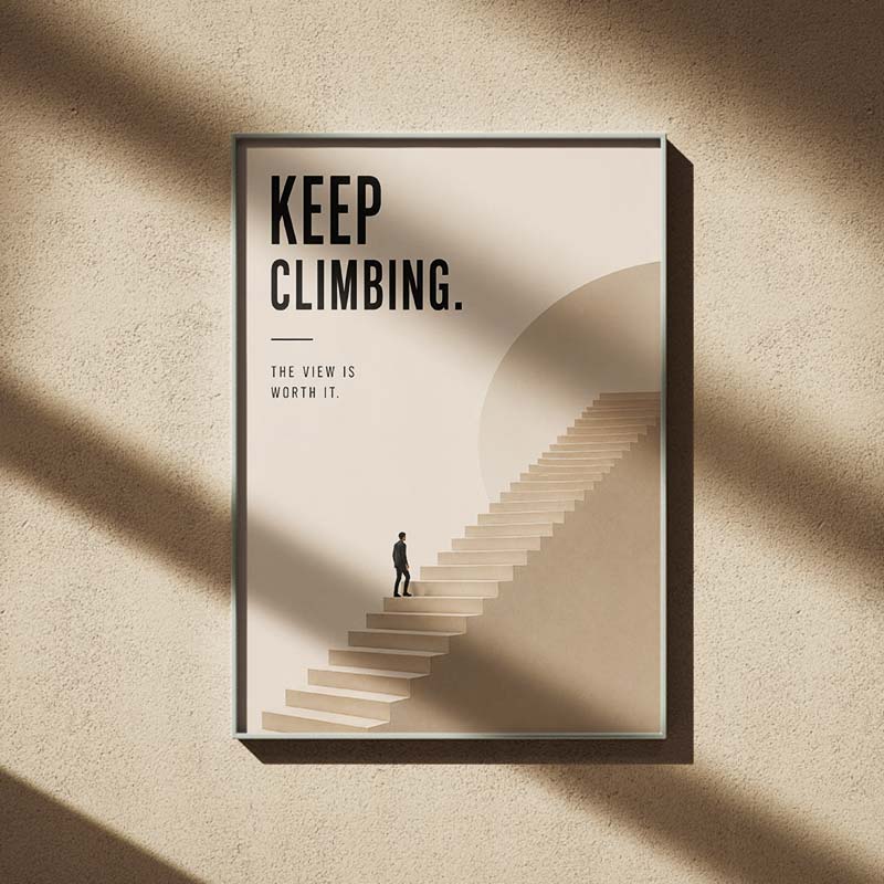 Startup & Business Culture 12 Relentless Upward Stair Climb Manifesto - Image 1