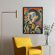 Cubist Woman and Cat Poster - Image 2
