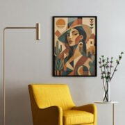 Desert Woman Geometric Poster - Image 2