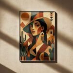 Desert Woman Geometric Poster