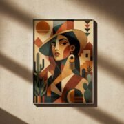 Desert Woman Geometric Poster