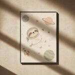 Astronaut Sloth Space Poster